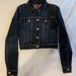 Arizona Jean Company Dark Blue Denim Women’s Trucker Jacket Size Small